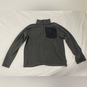 The North Face Mens Grey and Black Fleece Quarter Zip (Size L)